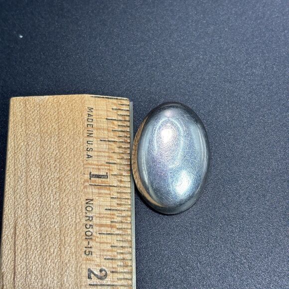 Vintage Mexico 925 Sterling Silver Oval Clip-On Earrings Minimalist Modernist - Picture 5 of 7